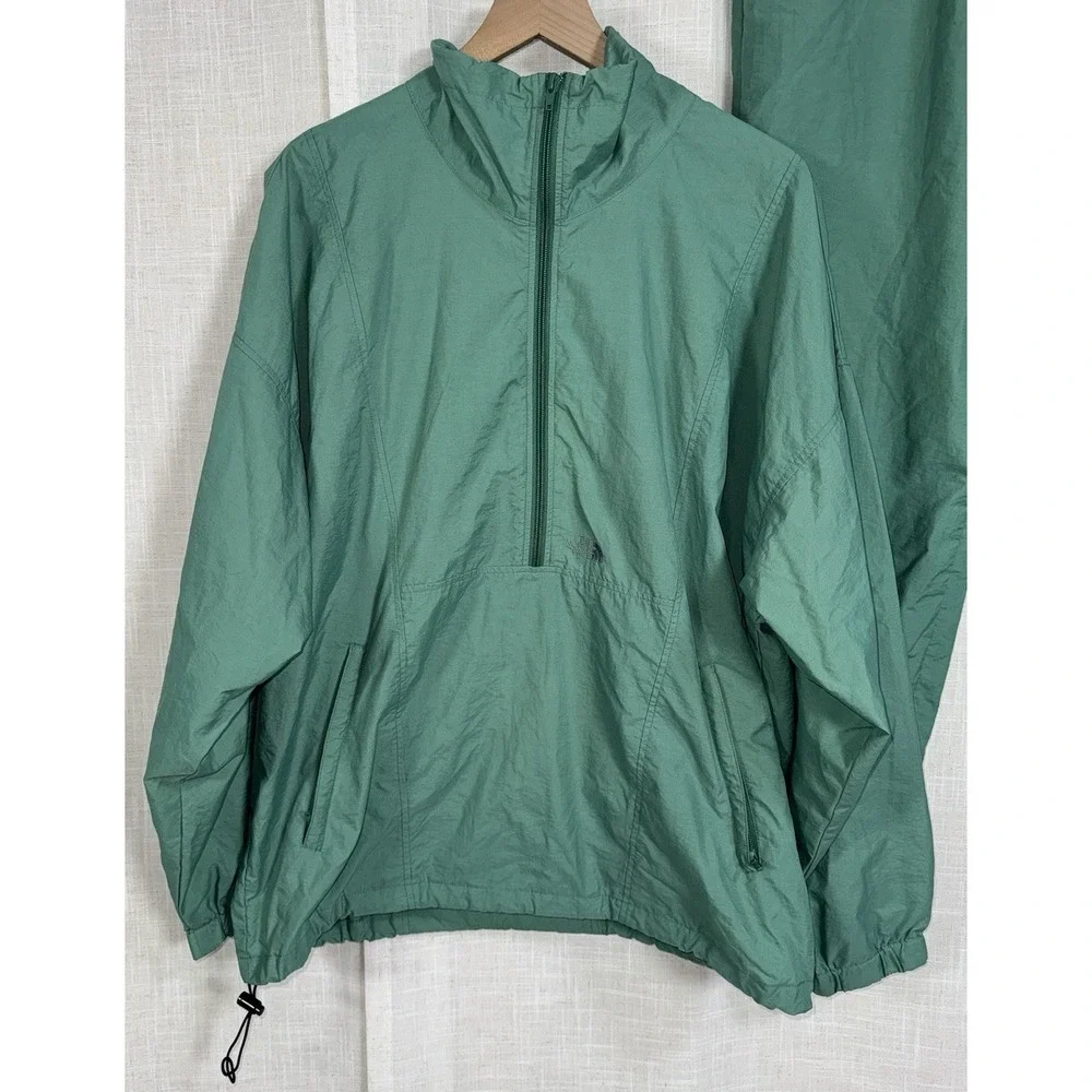 Vtg 80s The North Face 2‎ Piece Track Suit Set Jacket Pants Men's L Windbreaker